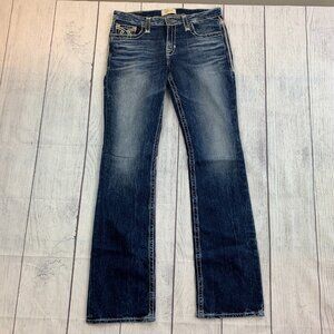 Big Star Jeans 29 L Maddie Bootcut Dark Wash Mid Rise 34.5" Inseam